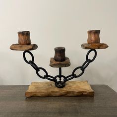 Chain is metal candleholders have candle drippings and residue on them.  Measures 13"x4"x9" Pictures are per of description please view all. Chain Candle Holder, Chain Decor, House Inspiration, Metal Chain, Home Fragrances, Candle Holder, X 23, Candle Decor, Halloween Shopping