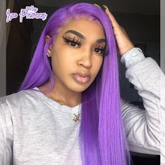 ISEE HAIR Purple Hair Lace Front Wig, Lilac Color Human Hair Wig for Sale Purple Wigs, Hair Colorful, Hair Magic, Wearing Purple, Purple Wig, Retro Hair, Human Wigs, Lavender Hair, Frontal Hairstyles