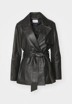 Marella GARBATA - Usnjena jakna - black Leather Jacket Black, Black Noir, Slime, Blazer Jacket, Leather Jacket, Blazer, Clothes For Women, Leather, Clothes