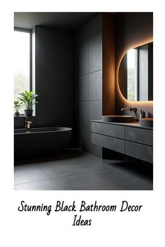 Stunning Black Bathroom Decor Ideas Black Bathroom Decor Ideas, Bedroom Attic Ideas, Boys Space Bedroom, Farm Kitchen Decor, Girl Bathroom Decor, Modern Fixtures, Black Bathroom Decor