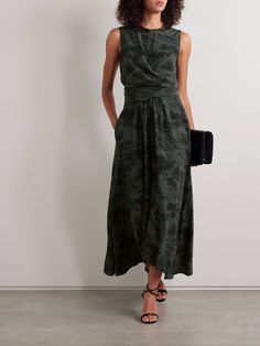 ALTUZARRA Penny wrap-effect printed silk crepe de chine maxi dress | NET-A-PORTER Net A Porter Long Dress, Flowy Maxi Skirts, Grey Maxi Dress, Vegan Fashion, Silk Midi Dress, Silk Maxi Dress, Printed Silk, Blue Midi Dress, Crepe Dress