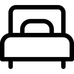 a black and white bed icon