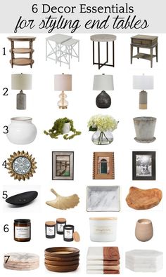 a collage of different types of furniture and decor items with text overlay that says 6