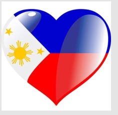 the philippines flag is in the shape of a heart