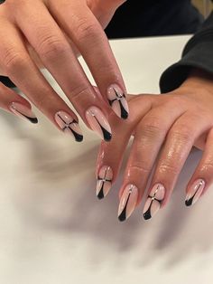 Long Black Nails, Black Gel Nails, Nails Press Ons, Cross Nails, Matte Black Nails, Black Acrylic Nails, Acrylic Nail Kit