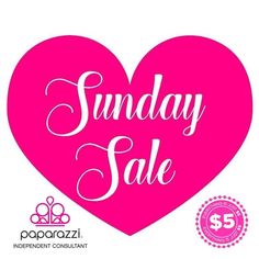 a pink heart with the words sunday sale written in white on it and an image of a