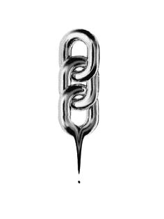 a black and white photo of an object in the shape of a letter g on a white background