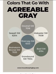 the colors that go with acreaable gray in this poster are available for purchase