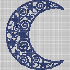 a cross stitch pattern with the moon on it