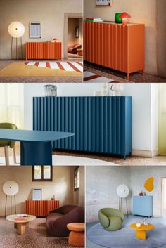 Container Cabinet Collection is an Ode to Industrial Aesthetic in Vibrant Colors Industrial Aesthetic, Innovative Fashion, New Furniture, Office Furniture, Furniture Design, Living Spaces, Vibrant Colors, Sofa, Bed