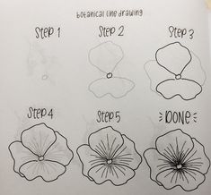 step by step instructions on how to draw flowers