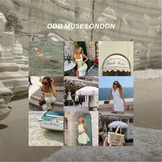 a collage of photos with the words oddmusel london in white and various images