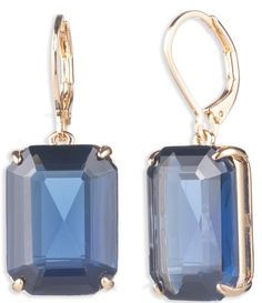 From Lauren Ralph Lauren&#x2C; these earrings feature: Drop earrings Gold-tone plated brassLever back closureApprox. 1.45" length Imported. Stone Drop Earrings, Drop Earrings Gold, Ralph Lauren Style, Dark Indigo, Rhinestone Jewelry, Accessories Jewelry Earrings, Gold Drop Earrings, Dillard's, Lauren Ralph Lauren