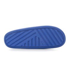 the sole of a blue shoe on a white background