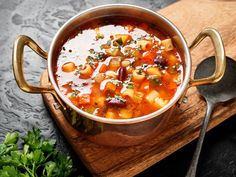 My Family Requests This Soup Every Fall—Here's My Secret Ingredient Danish Soup, Chunky Soup, Minestrone Soup Recipe, Parmesan Rind, Ham And Beans, Minestrone Soup, Soups Stews, Soup Season