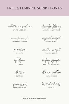 12 Free & Feminine Script Fonts Tattoo Words Fonts Style, Modern Cursive Font, Small Cursive Tattoo Fonts, Lower Case Tattoo Fonts, Tatoos Font, Name Tattoos Fonts, Popular Tattoo Fonts, Handwritten Tattoo Ideas, Cursive Fonts For Tattoos