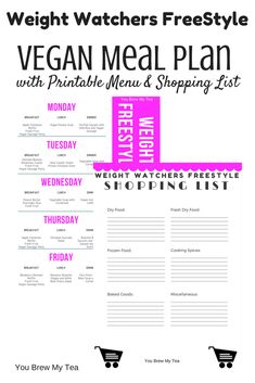 the vegan meal plan with printable menu and shopping list