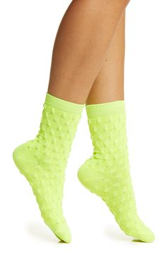 Tonal dots are knit into these classic crew socks for texture and dimension, and a hint of combed cotton adds extra softness. Polyester/cotton/spandex Machine wash, tumble dry Imported Cloud Socks, Texture Socks, Liquid Satin, Cashmere Socks, Sheer Socks, Style Guru, Dot Texture, Designer High Heels, Sock Game