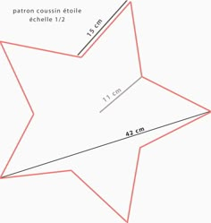 a star is shown with measurements for each side