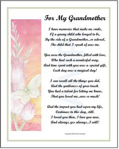 the poem for my grandmother, written in watercolor and ink