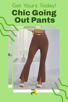 Flaunt your style with our Modern High-Rise Split Trousers, the perfect cute going out pants for any occasion. These pants are ideal for a classy women's date outfit or a casual going out outfit. Step into the season as a trendsetter with these must-have dressy casual holiday outfits, a key piece in our women's apparel for sale. Embrace trendy fall clothes and effortlessly chic outfits, and dress to impress with modern fashion trends 2024. Elevate your wardrobe now! Going Out Pants, Casual Holiday Outfits