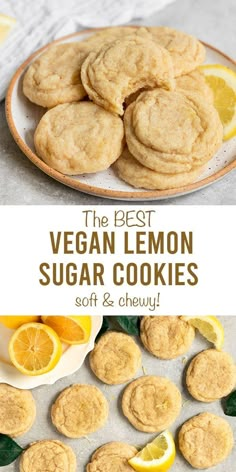 the best vegan lemon sugar cookies soft and chewy