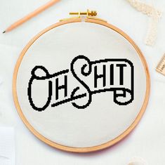 a cross stitch pattern with the word thrift on it