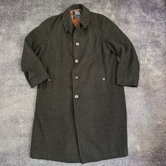 Jacket Is In Good Condition Overall, Has No Major Rips Stains Or Tears Does Have Some Moth Holes (Pictured Above) Black Gray Color No Size Tag But Fits Like A Men's Modern Xl/2xl Length-47” Pit To Pit-26” Classic Long Tweed Coat, Classic Tweed Outerwear With Lapel Collar, Winter Business Tweed Outerwear, Business Tweed Outerwear With Buttons, Tweed Outerwear For Business In Winter, Single Breasted Long Tweed Coat, Classic Tweed Wool Coat With Button Closure, Winter Tweed Outerwear With Welt Pockets, Winter Tweed Outerwear With Button Closure