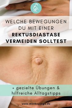 a woman's stomach is shown with the words, werche bewegungen