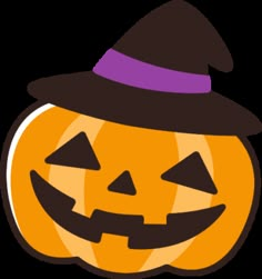 a pumpkin with a witch's hat on its head is shown in this image