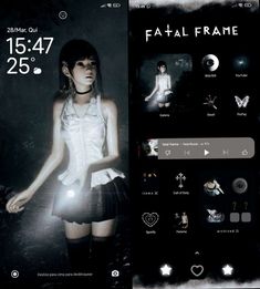 Fatal Frame Phone Theme, Fatal Frame Wallpaper Iphone, Horror Phone Theme, Horror Game Wallpaper, Dark Ios Layout, Layout Wallpaper Aesthetic, Homescreen Wallpaper Ideas, Fatal Frame Wallpaper, Horror Layout