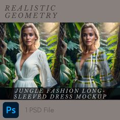 Jungle Fashion Long-Sleeved Mockup, dress mockup, Fashion Mockup, Textile Designer Mockup, Fashion Mockup, Surface Pattern Design, PSD PSD Fabric Pattern Mockup for Surface Pattern Designers Show your clients your own fashion prints on this stylish clothing mockup that contours around the model's body VIDEO TUTORIAL  https://youtu.be/gCgZGp9fczY WHAT YOU GET PSD: 1 fully customisable Photoshop file with smart objects to easily place your pattern on garments. Additionally there is a layer without background so that you can easily place the model in a different image of your choice. Please note that the use of these mockups requires basic knowledge of Photoshop.If you should need any help with the files, after watching the video tutorial, I'm just a message away! Once you complete your purch Jungle Fashion, Fashion Mockup, Dress Mockup, Textile Designer, Clothing Mockup, Fabric Pattern, Model Body, Surface Pattern Design, Surface Pattern