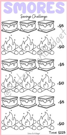 the printable worksheet for learning how to make smores with pictures and numbers