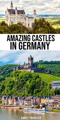 an image of castles in germany with text overlay that reads amazing castles in germany