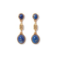 Ancient Gems Triple Drop Blue Lapis Earrings | The Met Store The Met Museum, Tiffany Earrings, Round Dangle Earrings, Lapis Earrings, Betsey Johnson Earrings, Precious Rings, Lapis Lazuli Earrings, Dog Earrings, Blue Lapis