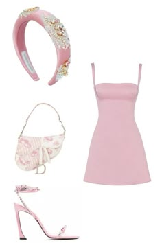 Outfits To Wear In Paris Summer, Pink Themed Outfits, Girly Polyvore Outfits, Barbie Themed Outfits, Polyvore Outfits Aesthetic, Looks Aesthetic, Anniversary Outfit, Fancy Fits, Headband Outfit