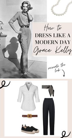 How To Dress 50's Style Outfits, Modern Day Grace Kelly Style, How To Look Effortlessly Stylish, Modern Retro Style Outfits, Grace Kelly Casual Style, Grace Kelly Style Casual, Modern Grace Kelly, Homemade Closet