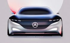 the mercedes benz concept car is shown in this image, it appears to be an electric vehicle