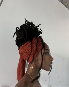 Locs Hairstyles Drawing, Wrapped Dreadlocks, Head Wrap Styles, Head Scarf Styles, Hair Magazine, Hairdos For Curly Hair, Girls Braids