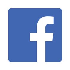 the facebook logo is blue and white with an arrow pointing up to it's left side