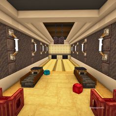 Minecraft New Jersey Mansion Download link in bio Minecraft Indoor Pool Ideas, Bar Ideas Minecraft, Minecraft Seats, Minecraft Record Store, Minecraft Bowling Alley, Minecraft Music Room, Minecraft Nightclub, Minecraft Movie Theater