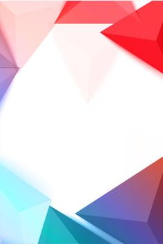 an abstract colorful background with white, red and blue triangles in the center on top of each other