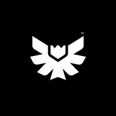 an image of a white bird logo on a black background