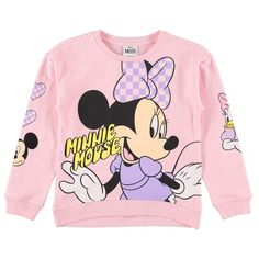 The Minnie Mouse Girls sweatshirt is a delightful fashion choice for young Disney enthusiasts, available in sizes 4-16. This charming sweater boasts a jumbo print and intricate embroidery of the iconic Minnie Mouse, instantly capturing hearts with its whimsical charm. Crafted with high-quality materials, it ensures warmth and comfort during chilly days while radiating style. The jumbo print showcases Minnie's timeless appeal, making it a must-have for fans of all ages. Whether it's a casual outi Minnie Mouse Sweater, Print And Embroidery, Girls Sweatshirt, Minnie Mouse Girl, Volleyball Outfits, Kid Character, Big Fashion, Girl Sweatshirts, Disney Girls