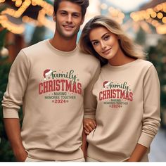 Get ready to make the holidays unforgettable with our custom couple's Christmas hoodie set, perfect for couples or families! These matching hoodies are not only cozy but also add a unique touch with your family name proudly displayed on the right sleeve. It's a stylish and eye-catching way to celebrate togetherness this holiday season. Crafted from a high-quality blend of 60% polyester and 40% cotton, these hoodies offer the perfect balance of comfort and durability. Plus, with fast delivery, yo Christmas Hoodies Family, Cute Couple Sweatshirts, Family Hoodie, Matching Hoodies, Christmas Matching, Couples Sweatshirts, Matching Sweatshirts, Les Couples, Christmas Hoodie