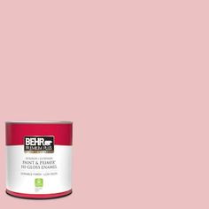 a pink paint can with the words behr paint on it's bottom corner