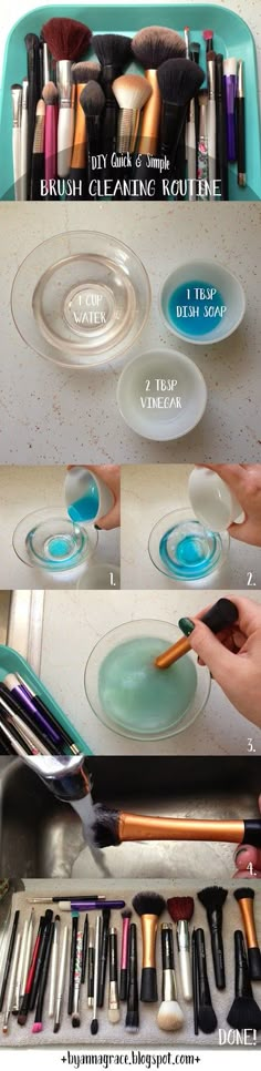 Quick & Simple Brush Cleaning Routine Cleaning Diy, Alat Makeup, Make Up Brushes, Makeup Brush Cleaner, How To Clean Makeup Brushes, Mac Eyeshadow, Clean Makeup, Contour Makeup, Beauty Blender