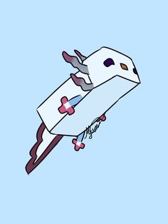 a cartoon bird flying through the air with a medical bandage on it's back