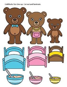 teddy bears cut out and pastel to match the bed, chair, and bowl