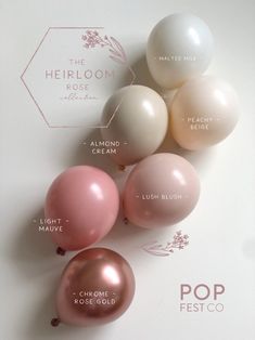 Heirloom Rose Balloon Garland Kit - Balloon Garland Kit - PopFestCo 21st Birthday Colour Scheme, Rose Balloon Garland, Rose Balloon, Color Knowledge, 50 Balloons, Gravity Cake, Matte Colors, Bird Party, Heirloom Roses